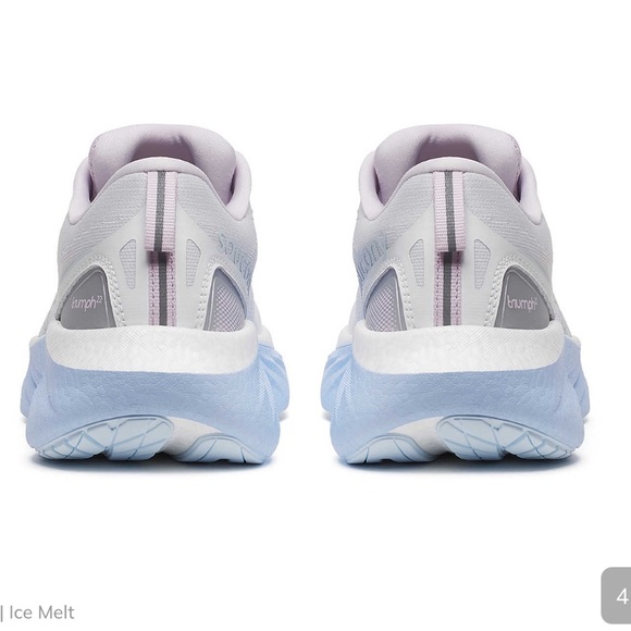 Saucony Triumph 22 Women's White and Ice Melt Athletic Shoes - Picture 4 of 10